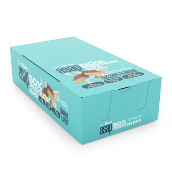 ASAP 50% Protein Bar – GymBeam (kokos, 24 x 50 g) (104614-3-24x50g-coconut)