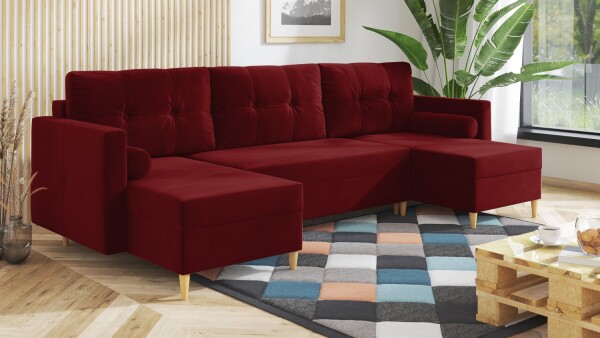 FRONTI Sedací souprava HILMAR červená - DREAM VELVET 202.10