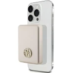 GUESS 4G Strass Metal Logo MagSafe zlatá / Powerbanka / 5000 mAh / 15W bezdrátové nabíjení (GUPBM5AL4DMD)