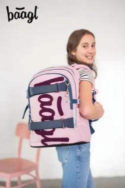 BAAGL Školní batoh Skate Rose GRS / Školní batoh / od 3. třídy ZŠ / do 900 g / kapsa na notebook 15"