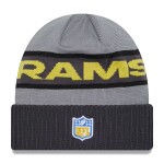 New Era Pánská zimní čepice Los Angeles Rams NFL 2023 Sideline Tech Knit Beanie