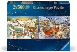 RAVENSBURGER Puzzle Vánoční trh a Štědrovečerní večeře