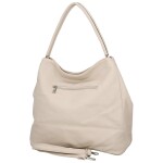 Trendy dámská koženková kabelka na rameno Nina, béžová