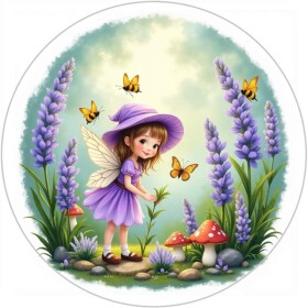 Obrázek Jedlý papír na dort Víla levandule