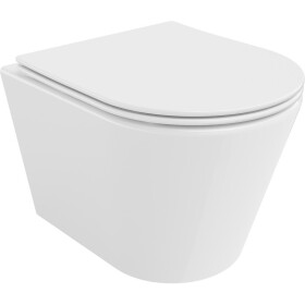 MEXEN/S - Rico Závěsná WC mísa Rimless Tornado včetně sedátka s slow slim, duroplast, bílá lesk 30720400T