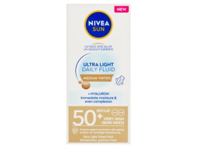 Nivea Sun Ultra Light Daily Fluid Tónovací pleťový krém na opalování střední odstín OF 50+ 40 ml