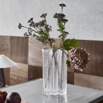 House Doctor Skleněná váza Zuri Clear 31 cm, čirá barva, sklo