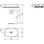 IDEAL STANDARD - Ipalyss Umyvadlo na desku, 60x38 cm, bez přepadu, Ideal Plus, bílá E1396MA
