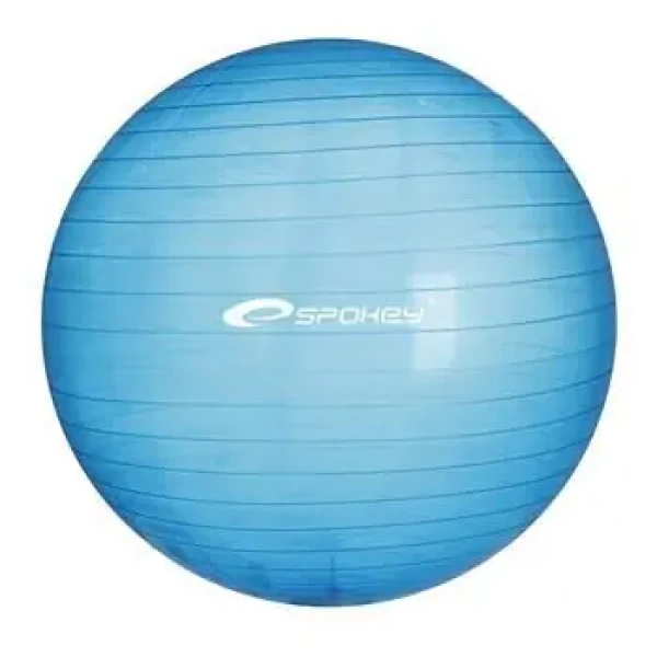 Spokey FITBALL T transparentní modrá 65 cm / Gymnastický míč / pumpička v balení (5901180323307)