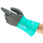 Rukavice ALPHATEC, 58-270,vel.8, dvojitý nitril, proti chemikáliím a mikroorganismům 8 černá-zelená