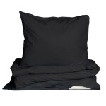 Storefactory Povlečení z organické bavlny Crinkle Phantom Black 150 × 210 cm, černá barva, textil