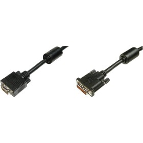 Digitus DVI / VGA kabelový adaptér DVI-I 24+5pól. Zástrčka, VGA pólové Zástrčka 2.00 m černá AK-320300-020-S lze šroubovat, s feritovým jádrem DVI kabel
