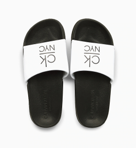 Pantofle černobílá Calvin Klein