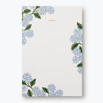 Rifle Paper Co. Poznámkový blok Hydrangea Large, modrá barva, krémová barva, papír