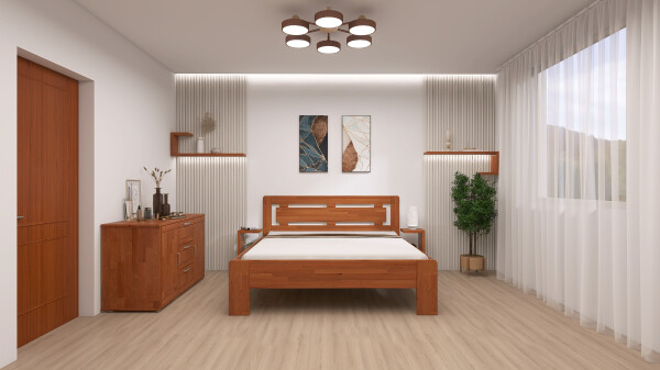 HP-Nábytek Dvoulůžko Naomi supra oblá BUK ROZMĚR: 160 x 220 cm - ATYP