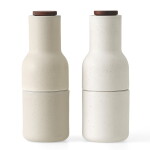 Audo Copenhagen Mlýnek na sůl a pepř Bottle Ceramic Sand Walnut - set 2 ks, krémová barva, dřevo, keramika