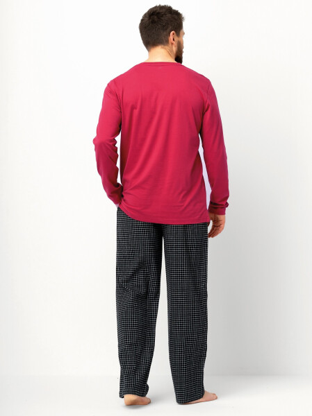 Pánské pyžamo Key MNS 471 B25 délka/r M-2XL kaštanově-černá M