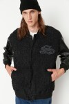 Trendyol Limitovaná edice Unisex PU Detailní College Jacket Coat