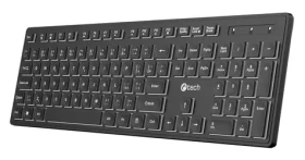 C-TECH KB-201-BL / Klávesnice / USB / Nízkoprofilová / Podsvícená / 105 kláves (KB-201-BL)
