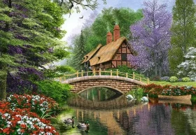 Castorland 102365 Domek u řeky