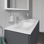 DURAVIT - ME by Starck Dvojumyvadlo nábytkové 1300x490 mm, s přepadem, 2 otvory pro baterie, WonderGliss, bílá 23361300001