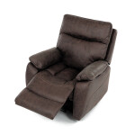 TV a relaxační křeslo s elektrickým ovládáním, potah hnědá látka v dekoru vintage, 1 motor 240V