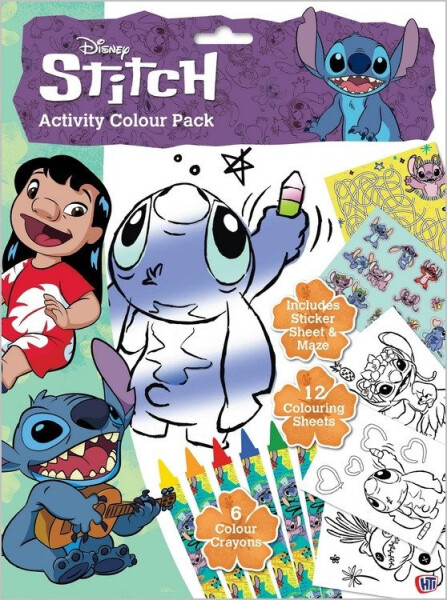 Stitch Kniha aktivit s pastelkami