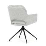 Židle jídelní, krémová látka, noha černý kov, otočný mechanismus 360°
