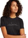 Dámské merino tričko s krátkým rukávem ICEBREAKER Wmns 150 Tech Lite SS Tee Sparkling Sta, Black velikost: S