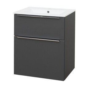 Mereo Mailo, koupelnová skříňka s keramickým umyvadlem 61 cm, antracit, elox AL madlo CN530A
