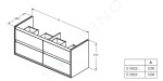 IDEAL STANDARD - Connect Air Skříňka pod dvojumyvadlo 1200 mm, lesklá bílá/matný bílý lak E0822B2