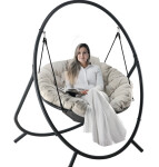 Luxusní závěsné křeslo PATIO s polštářem Šedé polštáře