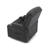 Polohovací křeslo, elektrické kabelové ovládání, šedá, látka, TV-S8348 GREY2