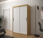 Šatní skříň Abi Jodelka 1 Barva korpusu: Dub artisan, Rozměry: 100 cm, Dveře: Bílá mat