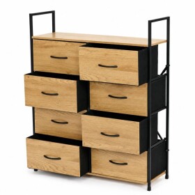 DumDekorace Komoda s 8 látkovými zásuvkami a kovovou konstrukcí 107 x 80 x 24 cm