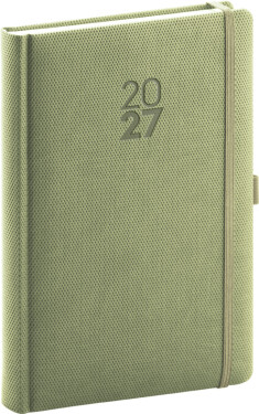 NOTIQUE Diář 2027: Diamante - olivový, denní, 15 x 21 cm