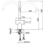 KOHLMAN - 1-otvorová kuchyňská baterie s otočným výtokem QB140M