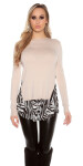 Trendy Kouclafineknitted svetr Animalprint Einheitsgroesse