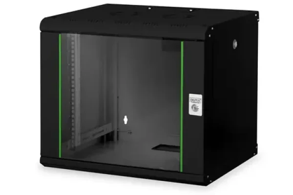 Digitus Unique černá / Nástěnný rozvaděč / 19" / 9U / 509x600x450 mm / aktivní chlazení (DN-19 09-U-SW)