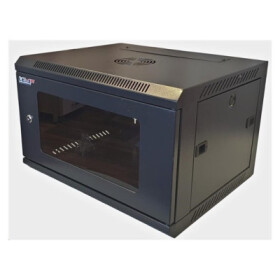 LEXI-Net 19" nástěnný rozvaděč 6U 600x450, nosnost 60 kg, skleněné dveře, rozložený, černý EDF_1232023