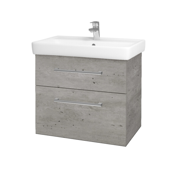Dřevojas - Umyvadlová skříňka Q MAX SZZ2 70 - D01 Beton / Úchytka T03 / D01 Beton 67536C