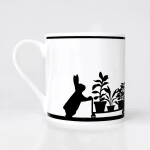 HAM Porcelánový hrnek Plant Rabbit 300 ml, bílá barva, porcelán