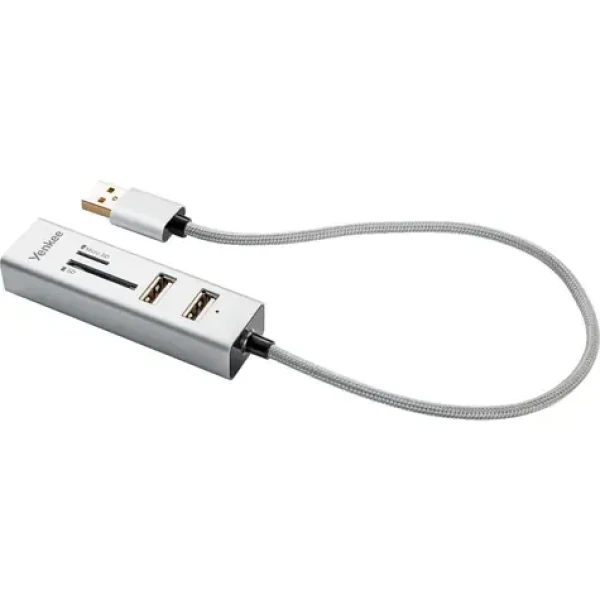 YENKEE YHC 101SR USB COMBO HUB bílá / USB Hub + čtečka SD karet / 3x USB-A 2.0 (8590669213825)