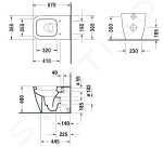 DURAVIT - Happy D.2 Stojící WC, s WonderGliss, bílá 21590900001