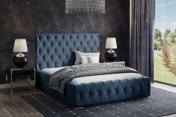 FRONTI Postel MODEL 06 180x200 modrá - MAGIC VELVET 2226