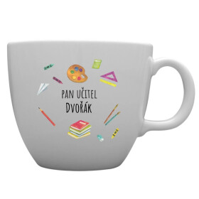 Personalizovaný MEGA XXL keramický hrnek 1 000 ml pro paní učitelku/pana učitele (pomůcky)