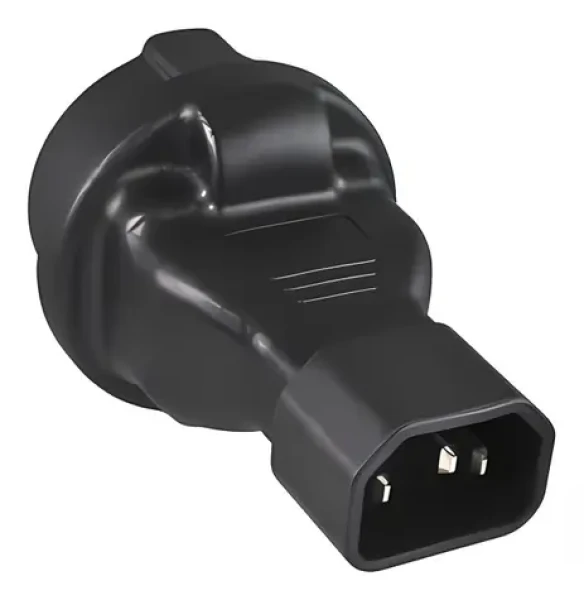 PremiumCord Adaptér IEC C14(M) - SCHUKO CEE 7/3(F) černá / Redukce / max. 10 A / 250 V (kpsr-05)