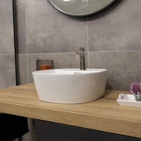 Mereo Umyvadlo na desku s přepadem, Lota, 400x400x150 mm, čtvercové, keramické UC404015S