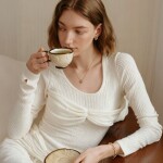 Náhrdelník s tygřím okem a zirkony Dorothée, Hnědá 40 cm + 6 cm (prodloužení)