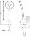 MEXEN/S - Zero SET umyvadlová + vanová baterie s příslušenstvím R40, černá 71103R40-70